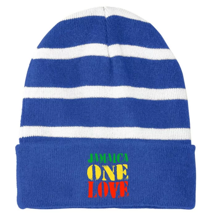 Jamaica One Love Unisex Great Gift Rasta Colors Reggae Striped Beanie with Solid Band