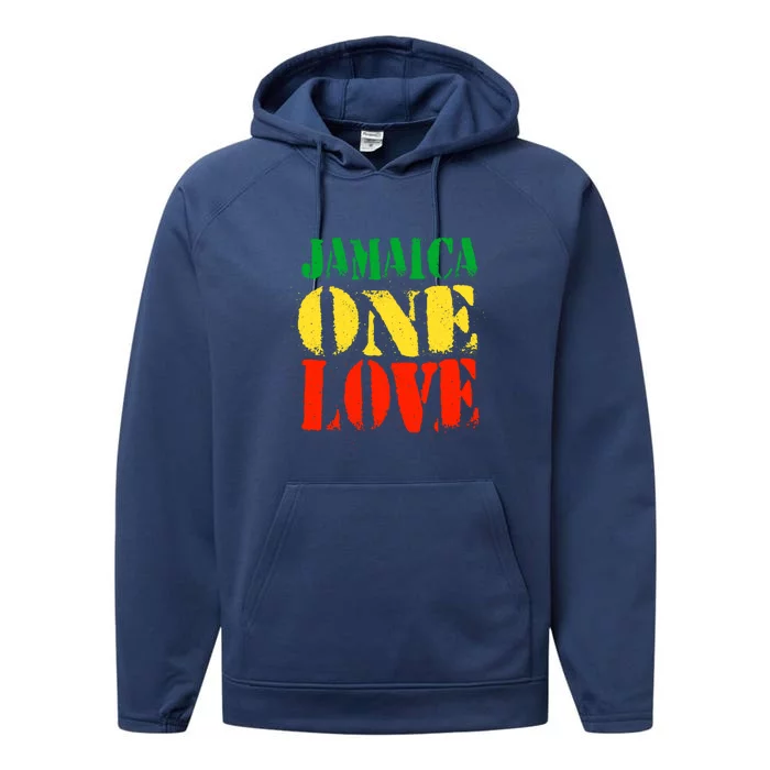 Jamaica One Love Unisex Great Gift Rasta Colors Reggae Performance Fleece Hoodie