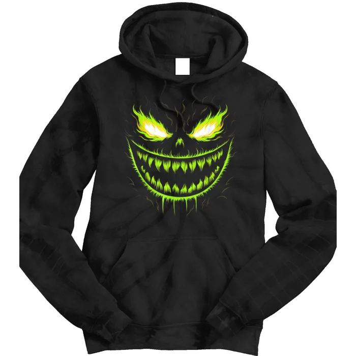 Jack O Lantern Scary Pumpkin Halloween Tie Dye Hoodie