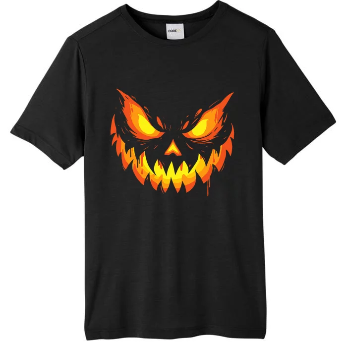 Jack O Lantern Scary Carved Pumpkin Face Halloween ChromaSoft Performance T-Shirt