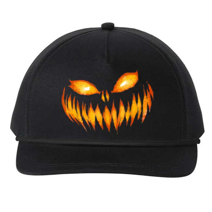 Jack O Lantern Scary Carved Pumpkin Face Halloween Snapback Five-Panel Rope Hat