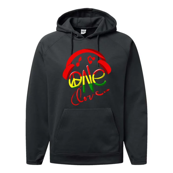 Jamaica One Love Reggae Caribbean Music Pride Flag Performance Fleece Hoodie