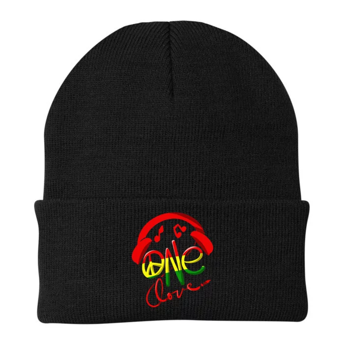 Jamaica One Love Reggae Caribbean Music Pride Flag Knit Cap Winter Beanie