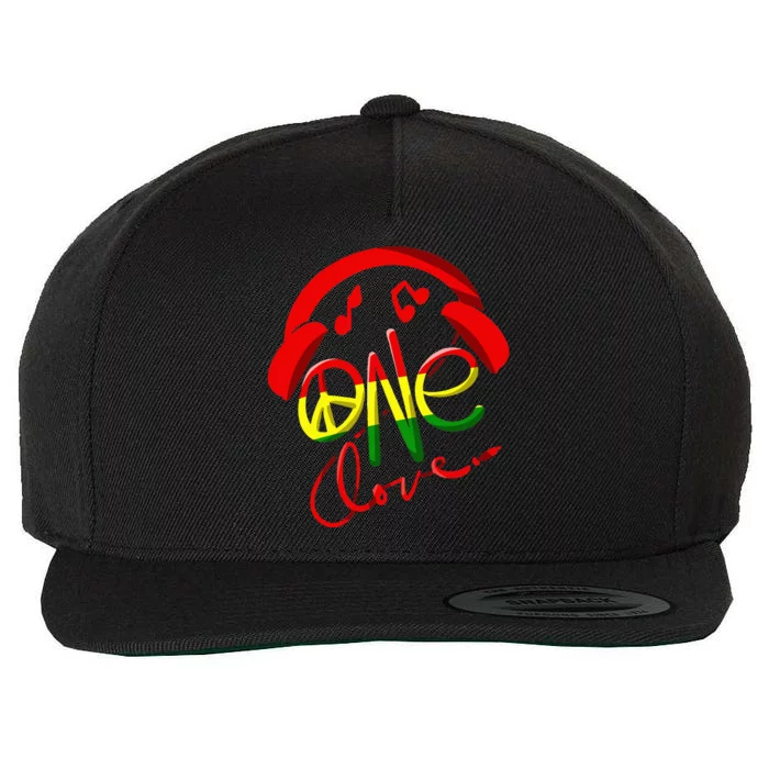 Jamaica One Love Reggae Caribbean Music Pride Flag Wool Snapback Cap