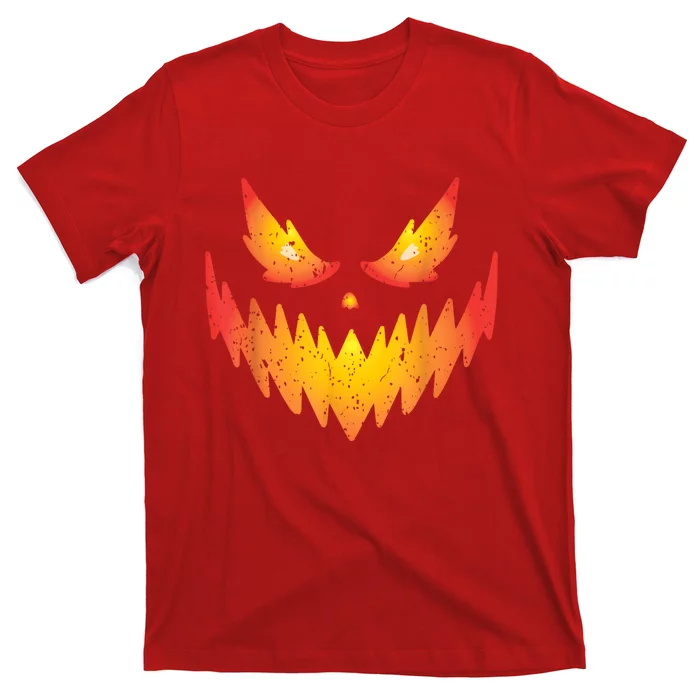 Jack O Lantern Scary Carved Pumpkin Face Halloween Costume T-Shirt