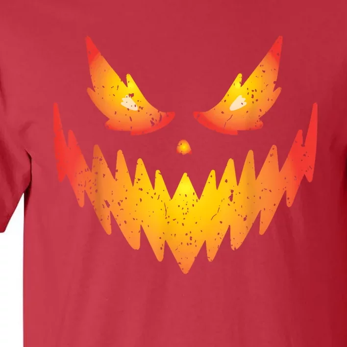 Jack O Lantern Scary Carved Pumpkin Face Halloween Costume Tall T-Shirt