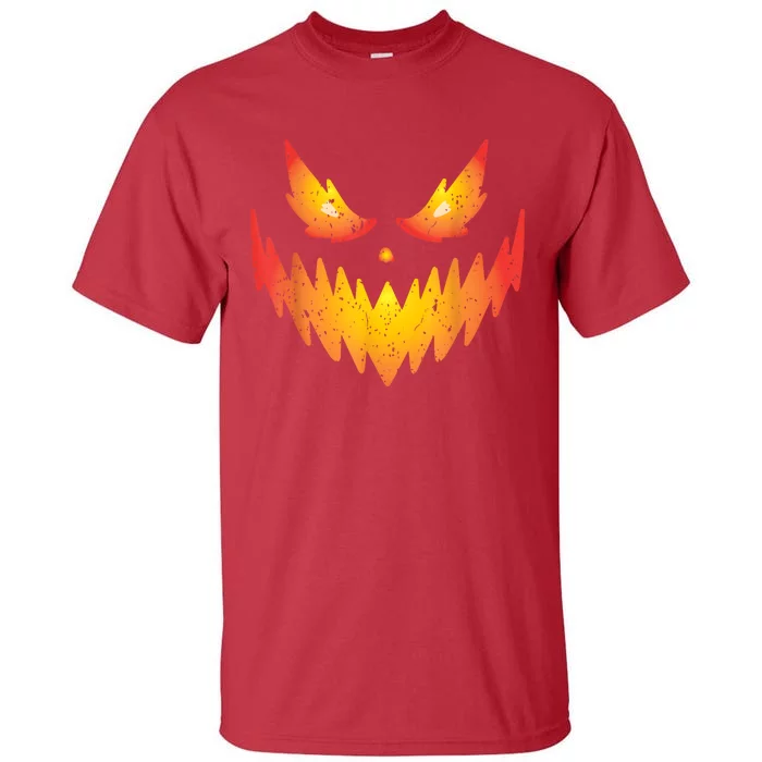 Jack O Lantern Scary Carved Pumpkin Face Halloween Costume Tall T-Shirt