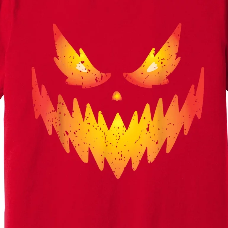 Jack O Lantern Scary Carved Pumpkin Face Halloween Costume Premium T-Shirt