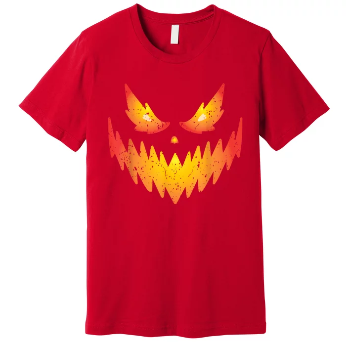 Jack O Lantern Scary Carved Pumpkin Face Halloween Costume Premium T-Shirt