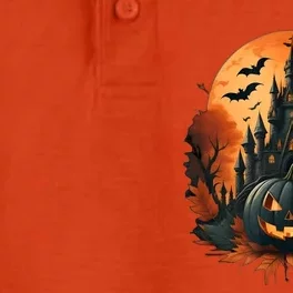 Jack O Lantern Face | Halloween Pumpkin | Spooky Dry Zone Grid Performance Polo