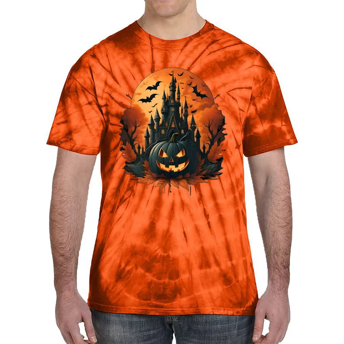 Jack O Lantern Face | Halloween Pumpkin | Spooky Tie-Dye T-Shirt