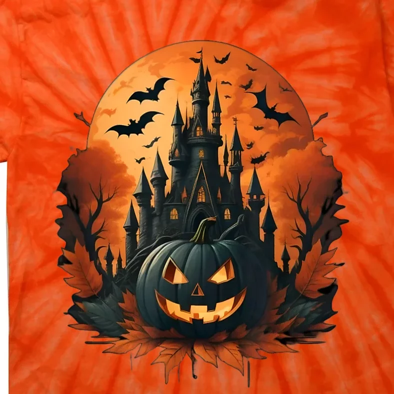 Jack O Lantern Face | Halloween Pumpkin | Spooky Tie-Dye T-Shirt