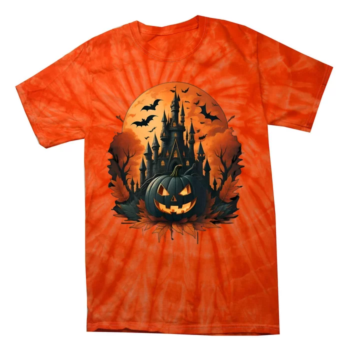 Jack O Lantern Face | Halloween Pumpkin | Spooky Tie-Dye T-Shirt