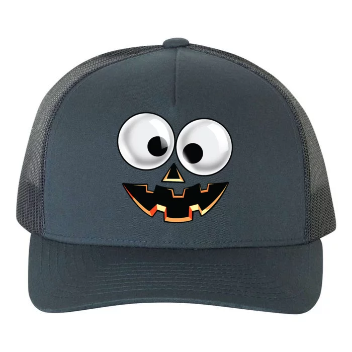 Jack O Lantern Pumpkin Face Halloween Costume Yupoong Adult 5-Panel Trucker Hat