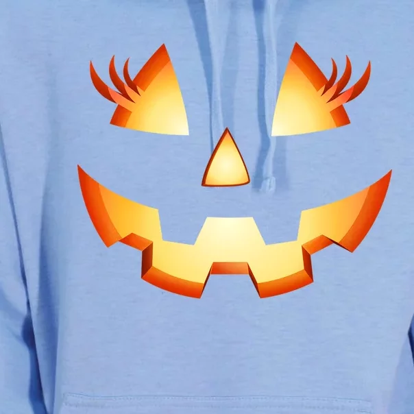 Jack O Lantern Eyelashes Pumpkin Face Halloween Gift Unisex Surf Hoodie