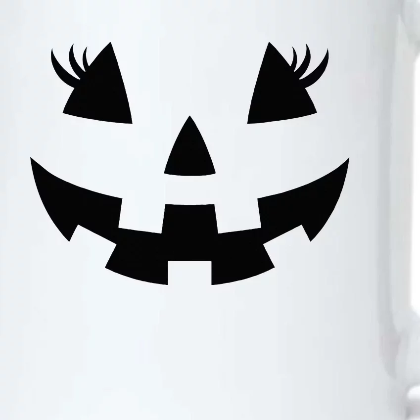 Jack O Lantern Face Pumpkin Eyelashes Hallowen Costume Funny Black Color Changing Mug