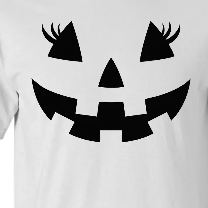 Jack O Lantern Face Pumpkin Eyelashes Hallowen Costume Funny Tall T-Shirt