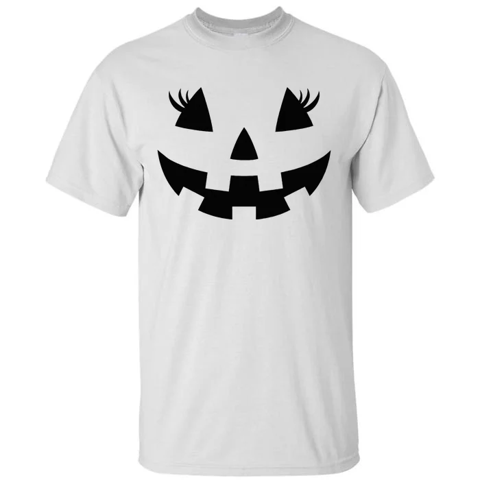 Jack O Lantern Face Pumpkin Eyelashes Hallowen Costume Funny Tall T-Shirt