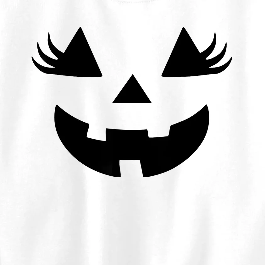 Jack O Lantern Face Pumpkin Eyelashes Halloween Women Girl Kids Sweatshirt