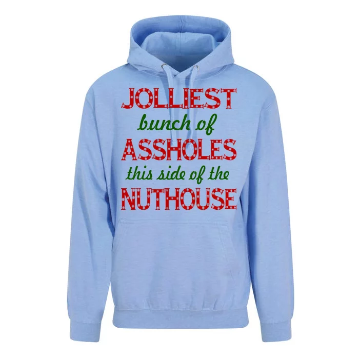 Jolliest Bunch of Assholes On This Side Nuthouse Unisex Surf Hoodie