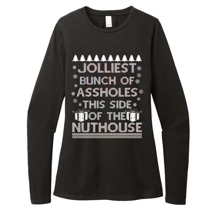 Jolliest Bunch of Assholes This Side of the Nuthouse Ugly Christmas Womens CVC Long Sleeve Shirt