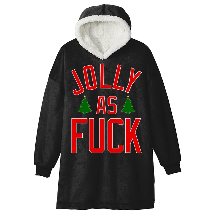 Jolly AF Funny Christmas Hooded Wearable Blanket