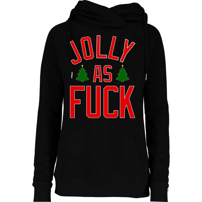 Jolly AF Funny Christmas Womens Funnel Neck Pullover Hood