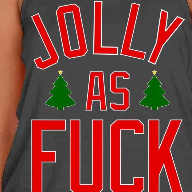 Jolly AF Funny Christmas Women's Knotted Racerback Tank