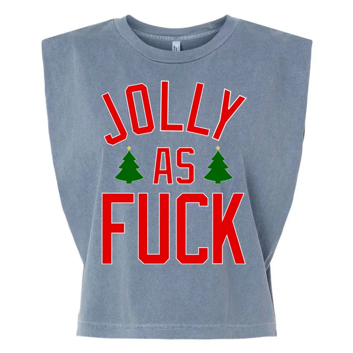 Jolly AF Funny Christmas Garment-Dyed Women's Muscle Tee