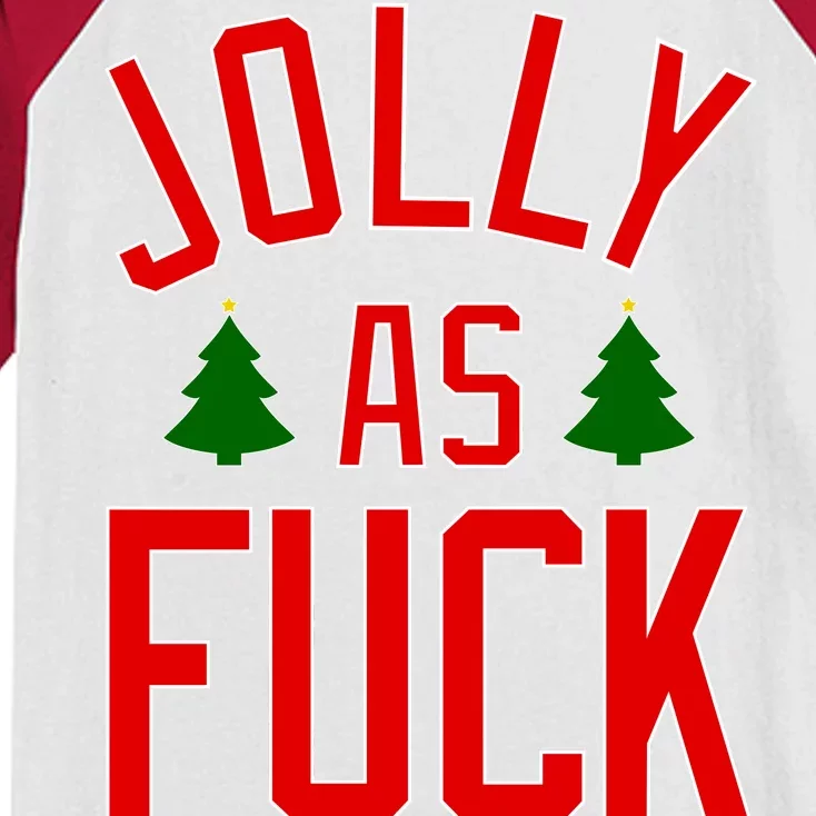 Jolly AF Funny Christmas Kids Colorblock Raglan Jersey