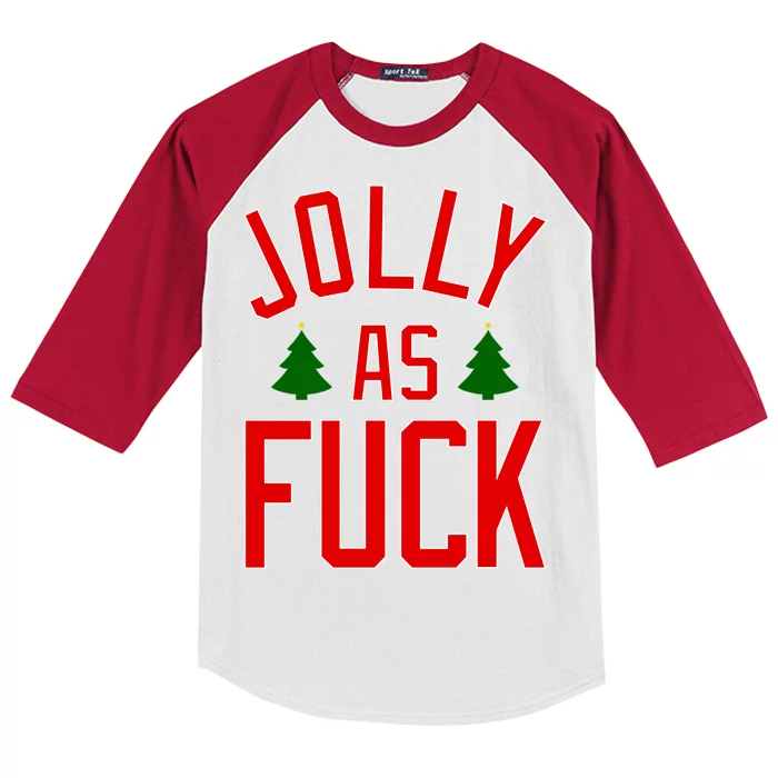 Jolly AF Funny Christmas Kids Colorblock Raglan Jersey