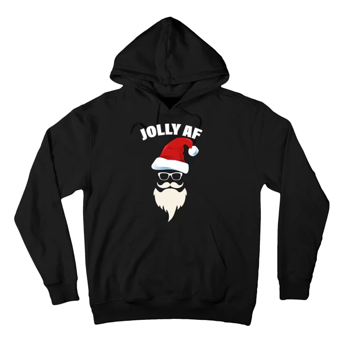 Jolly Af Hipster Santa Hoodie