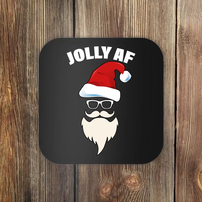 Jolly Af Hipster Santa Coaster