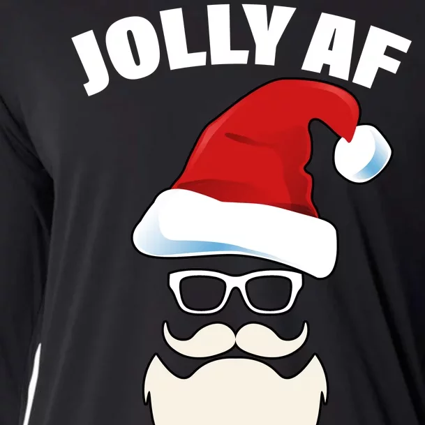 Jolly Af Hipster Santa Cooling Performance Long Sleeve Crew