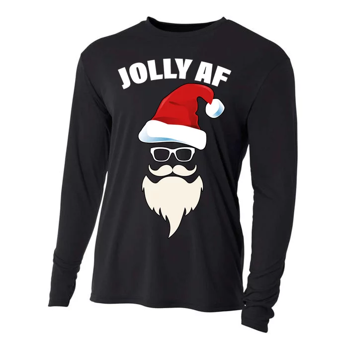 Jolly Af Hipster Santa Cooling Performance Long Sleeve Crew