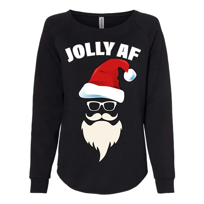 Jolly Af Hipster Santa Womens California Wash Sweatshirt