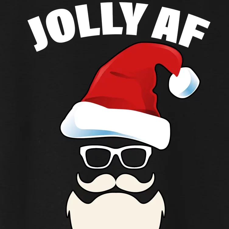 Jolly Af Hipster Santa Women's Crop Top Tee