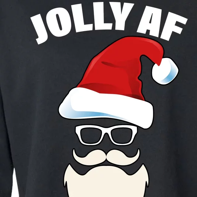 Jolly Af Hipster Santa Cropped Pullover Crew