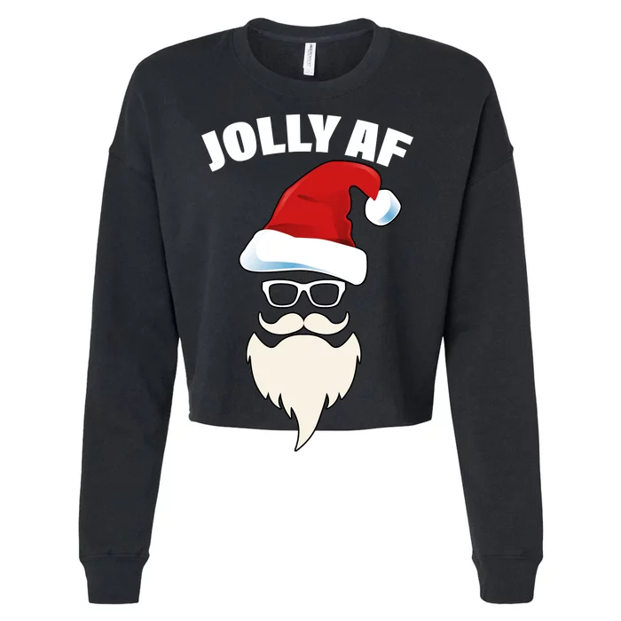 Jolly Af Hipster Santa Cropped Pullover Crew