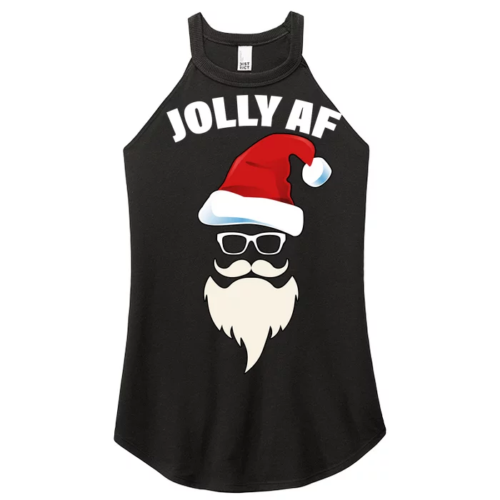 Jolly Af Hipster Santa Women’s Perfect Tri Rocker Tank