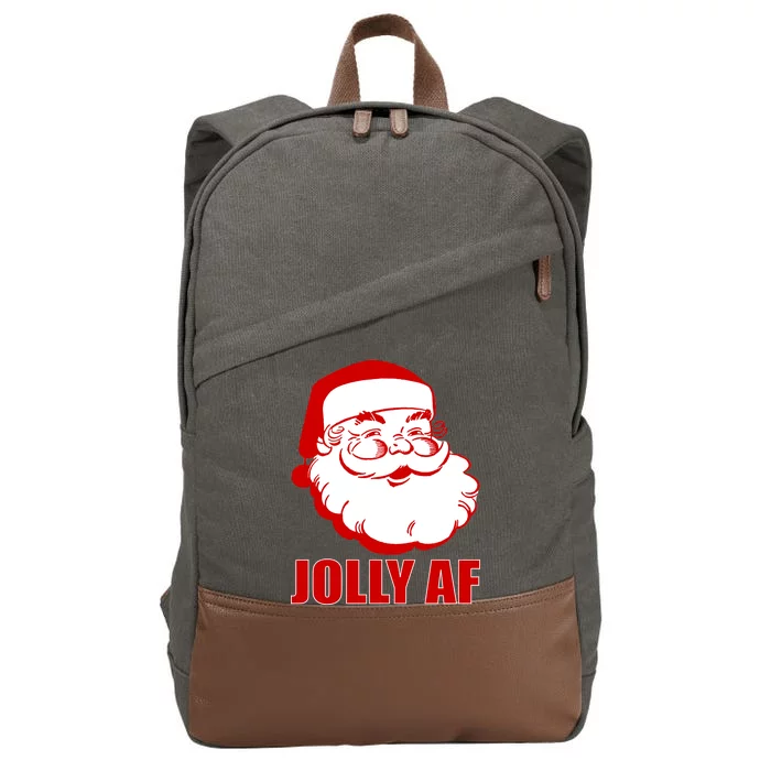 Jolly AF Santa Christmas Cotton Canvas Backpack