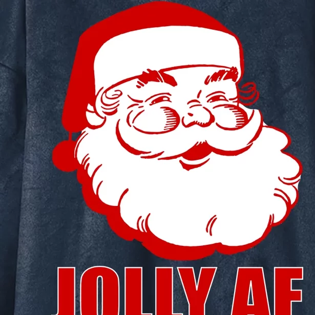 Jolly AF Santa Christmas Hooded Wearable Blanket