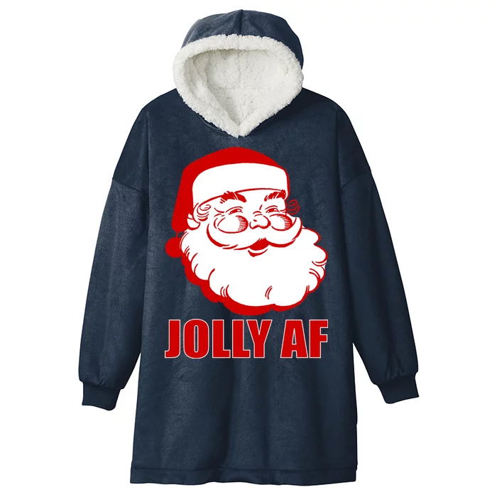 Jolly AF Santa Christmas Hooded Wearable Blanket