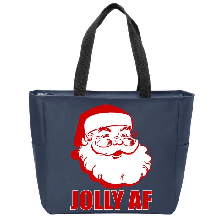 Jolly AF Santa Christmas Zip Tote Bag