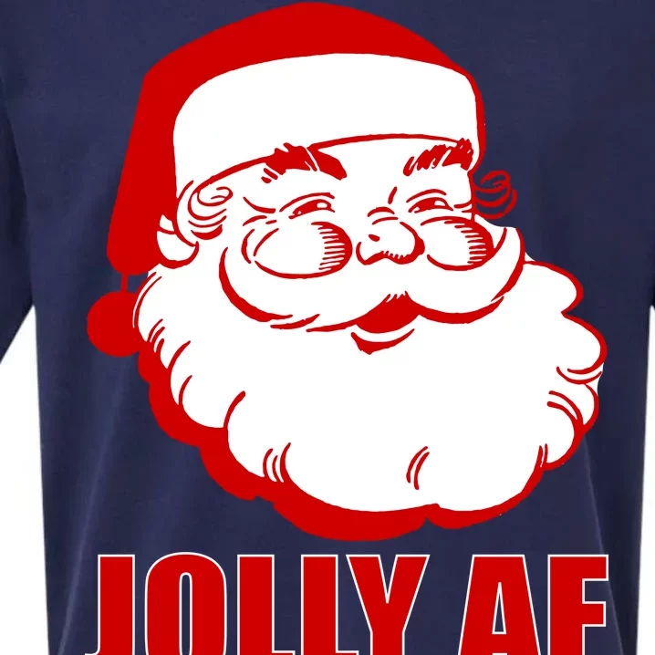 Jolly AF Santa Christmas Sueded Cloud Jersey T-Shirt