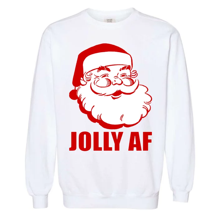 Jolly AF Santa Christmas Garment-Dyed Sweatshirt