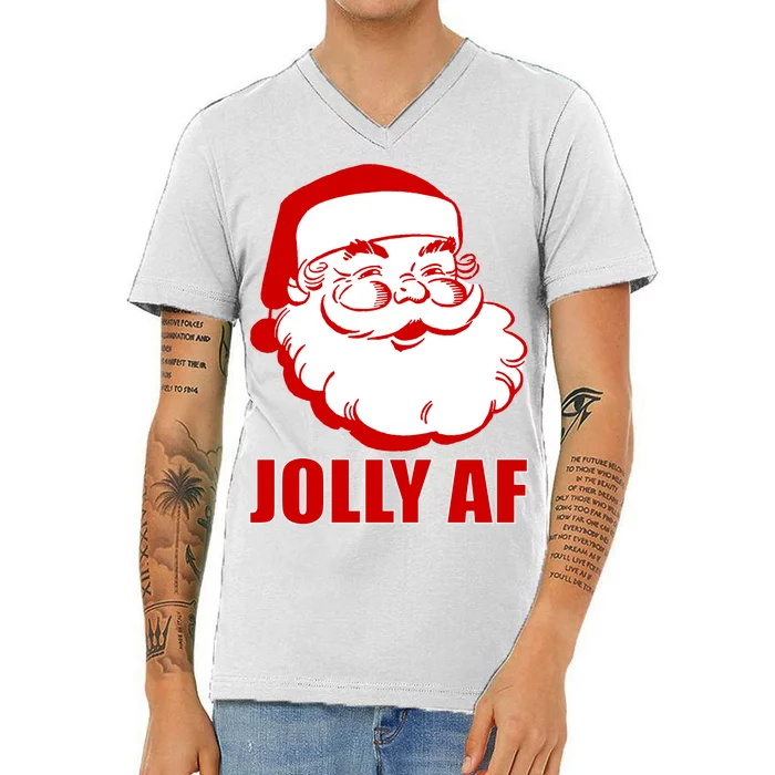 Jolly AF Santa Christmas V-Neck T-Shirt