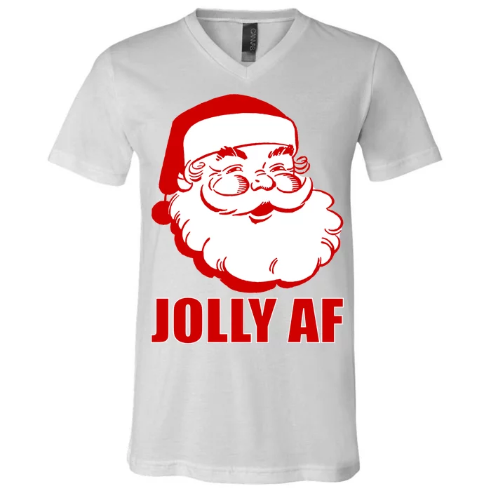 Jolly AF Santa Christmas V-Neck T-Shirt