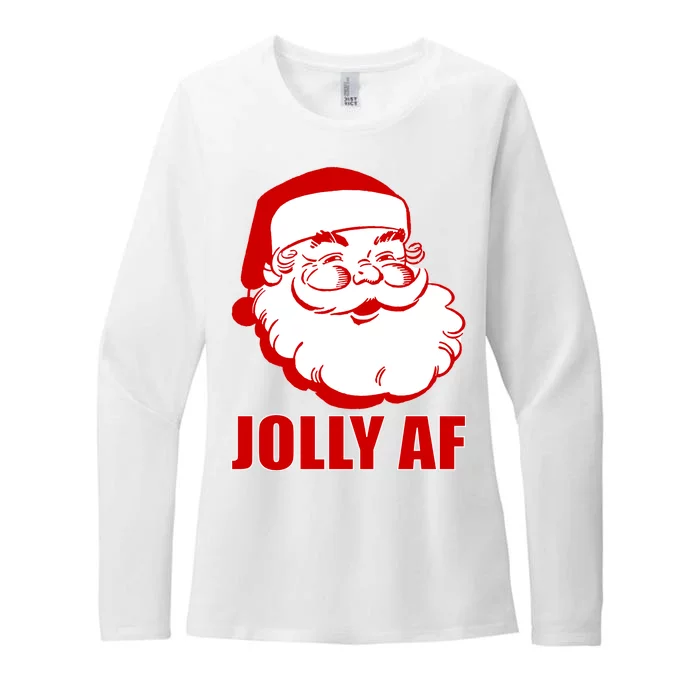 Jolly AF Santa Christmas Womens CVC Long Sleeve Shirt