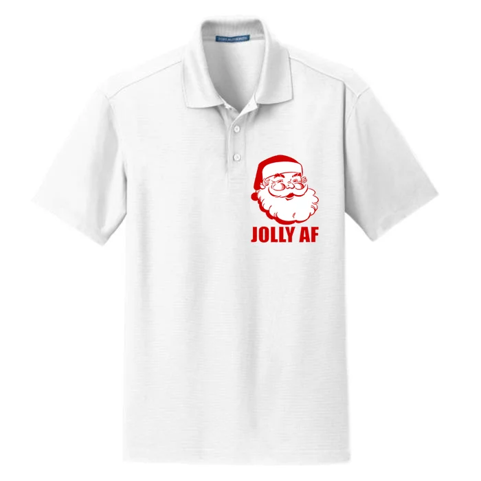 Jolly AF Santa Christmas Dry Zone Grid Performance Polo